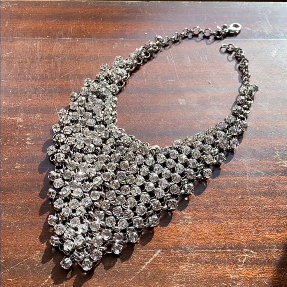 Express diamond bib necklace